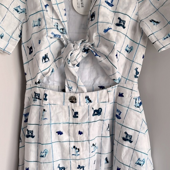 STAUD Giorgiana Linen Dress Pup Print - Picture 9 of 9